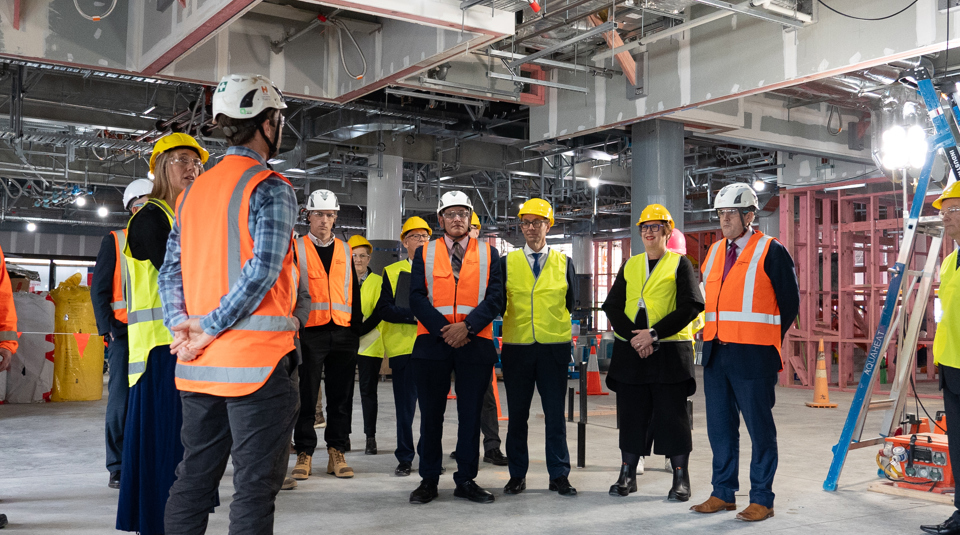 791924 Minister Dr Shane Reti Ashley Bloomfield Professor Sarah Young And Minister Chris Bishop Ksc New Build 00246 00241